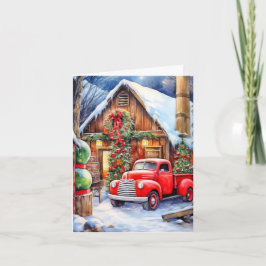 Cartão De Festividades Classic Wintertime Farmhouse Merry Christmas