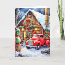 Cartão De Festividades Clássico Farmhouse de inverno | Feliz Natal