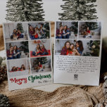 Cartão De Festividades Clássico Feliz Natal Vertical 9 Foto<br><div class="desc">Celebre a temporada com este cartão de 9 fotos de feriados, exclusivo e clássico do Feliz Natal, com um toque de charme de vintage. A design minimalista apresenta uma elegante paleta de cores vermelha e verde, evocando o espírito aconchegante do inverno. O seu apelo moderno e divertido, aliado à formulação...</div>