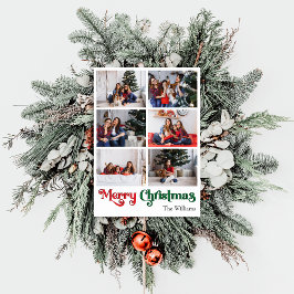 Cartão De Festividades Clássico Feliz Natal Vertical Seis Foto