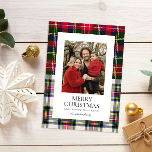 Cartão De Festividades Clássico Moderno Xadrez Tartan Uma Foto