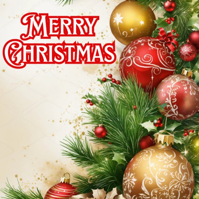 Cartão De Festividades Clássico Natal Alegre Colorido (Criador carregado)