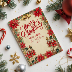 Cartão De Festividades Clássico Vermelho e Dourado