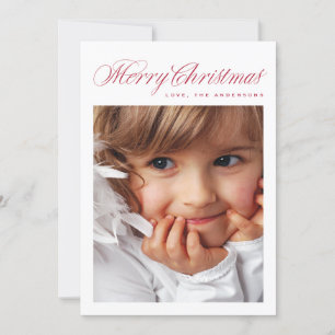 Cartão De Festividades Clássico Vermelho Feliz Foto Tradicional de Natal