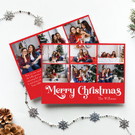 Cartão De Festividades Clássico Vermelho Simples Feliz Natal Nove Foto