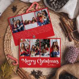 Cartão De Festividades Clássico, Vermelho Simples, Feliz Natal Sete Foto