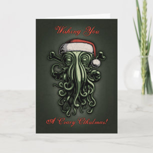 Cartão De Festividades Claus Cthulhu (Cartão com saudação de dentro)