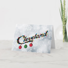 Cartão De Festividades Cleveland "é tempo do Natal na cidade "