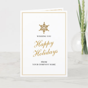 Cartão De Festividades Clientes de Natal de Negócios Dourados funcionário