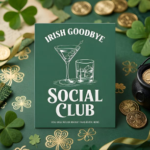 Cartão De Festividades Clube de Adeus Irlandês Humor de Festa