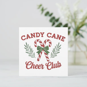 Cartão De Festividades Clube de Alegria de Natal Cane Candy Coquette Corr