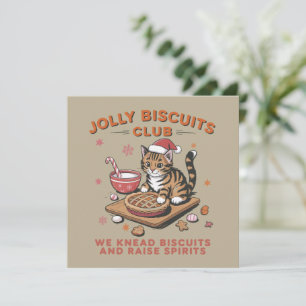 Cartão De Festividades Clube de Confeitaria Alegre Amante de Gatos Natal 