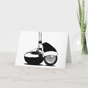 Cartão De Festividades Clube e Bola de Golfe de Natal