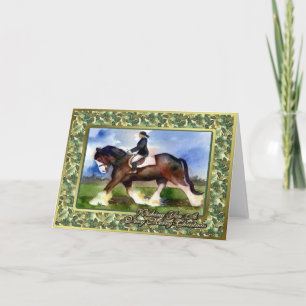 Cartão De Festividades Clydesdale Draft Horse Blank Christmas Card