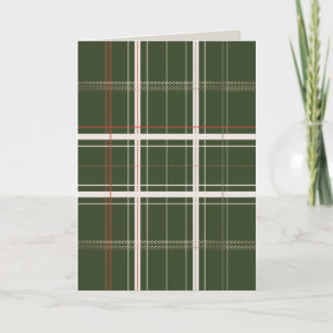 Cartão De Festividades Cobertor Xadrez Tradicional Verde Natal Cabana Aco