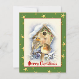 Cartão De Festividades Cobra-d'água, Natal, 2 aves de capoeira