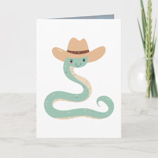 Cartão De Festividades Cobra Fofa Usando Chapéu