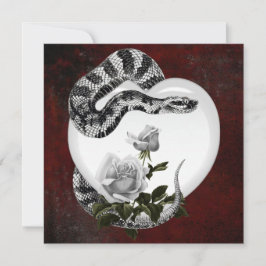 Cartão De Festividades Cobra gótico, Namorados e rosas brancas