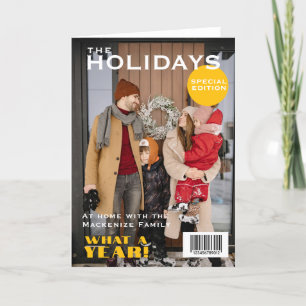 Cartão De Festividades Cobrir de Natal da Revista Personalizado