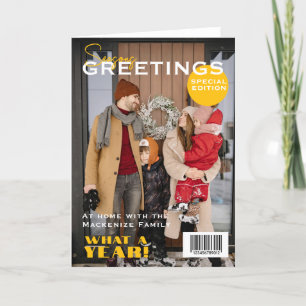 Cartão De Festividades Cobrir de Natal da Revista Personalizado