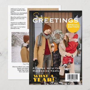 Cartão De Festividades Cobrir de Natal da Revista Personalizado