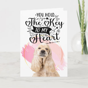 Cartão De Festividades Cocker Spaniel ama o Dia dos Namorados Personaliza