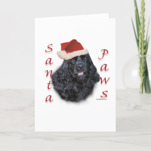 Cartão De Festividades Cocker Spaniel (blk) Santa Paws