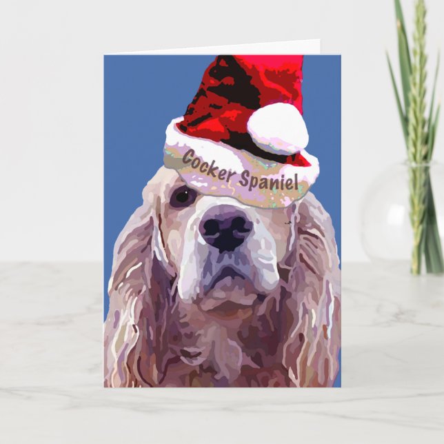 Cartão De Festividades Cocker Spaniel de Natal (Frente)