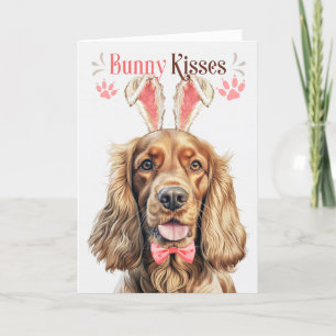 Cartão De Festividades Cocker Spaniel Dog em Bunny Ears para Páscoa