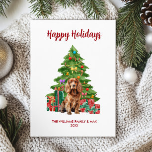 Cartão De Festividades Cocker Spaniel Família Natal