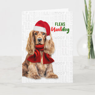 Cartão De Festividades Cocker Spaniel Piolhos Divertidos Navidog