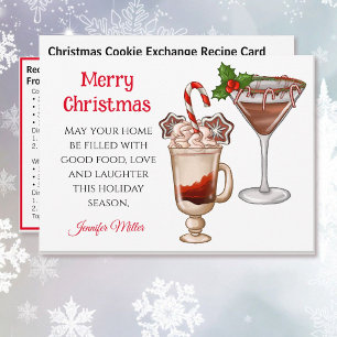 Cartão De Festividades Cocktails de troca de receitas de Natal 5 x 7 feri