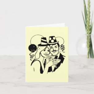 Cartão De Festividades Cocktails e resoluções do ano novo