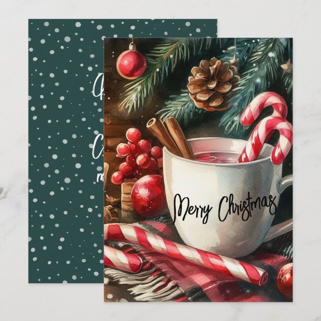 Cartão De Festividades Cocoa e Alegria (Frente/Verso)