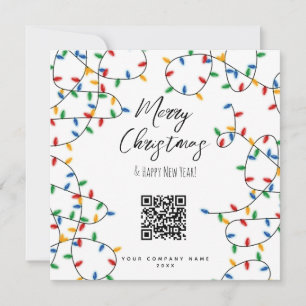 Cartão De Festividades Cód. QR comercial da Companhia das Luzes de Natal