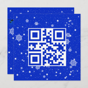 Cartão De Festividades Código QR de Feliz Natal em Flocos de Neve