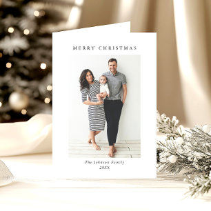 Cartão De Festividades Código QR de Foto do Natal 2 Minimalista Elegante