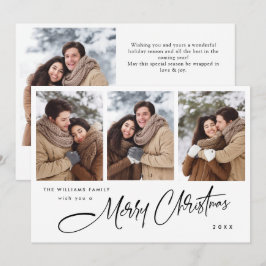 Cartão De Festividades Código QR de Foto do Natal 4 Minimalista Elegante