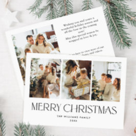 Cartão De Festividades Código QR de Foto do Natal 4 Minimalista Elegante