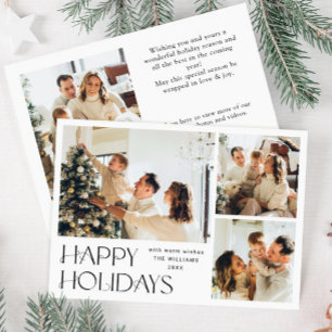 Cartão De Festividades Código QR de Foto do Natal 4 Minimalista Elegante