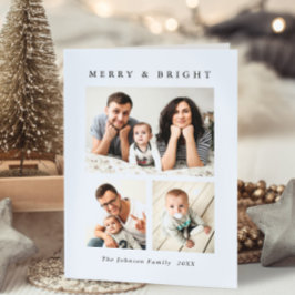 Cartão De Festividades Código QR de Foto do Natal Mínimo 3 Elegante