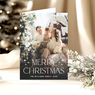 Cartão De Festividades Código QR de Foto do Natal Mínimo 3 Elegante