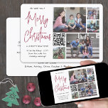 Cartão De Festividades Código QR Desejamos a você uma Feliz Foto Vermelha<br><div class="desc">Este ano comemora as maravilhas alegres da tecnologia moderna com uma divertida placa interativa de colagem de fotos com código QR. Compartilhe cinco das suas fotografias favoritas, bem como uma mensagem de vídeo, música, álbum de fotografias ou outro Web site online. Todo o texto desta modelo é simples de personalizar...</div>