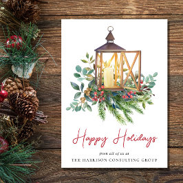 Cartão De Festividades Código QR do logotipo corporativo comercial Natal