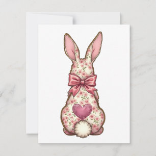 Cartão De Festividades Coelhinho Coquette Floral Arco de Páscoa Coelho
