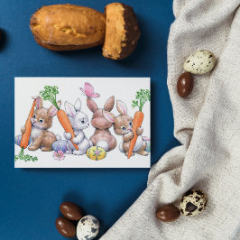 Cartão De Festividades Coelhinho de Feriado de Páscoa de Vintagem Retroat