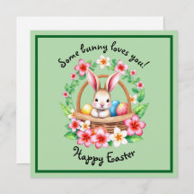 Coelhinho de Páscoa e cesto de ovos