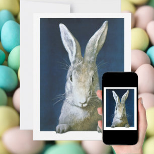 Cartão De Festividades Coelhinho De Páscoa Vintage, Coelho Branco De Furt