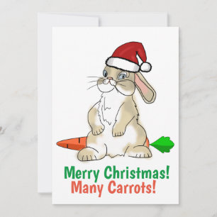 Cartão De Festividades Coelhinho Divertido Feliz Natal