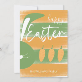 Cartão De Festividades Coelhinho Feliz Da Páscoa E Cenouras